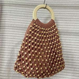Mauve Beaded Macrame Purse for spring/summer